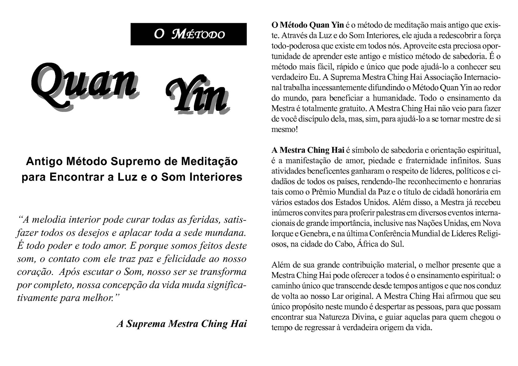 O M&eacute;todo Quan Yin